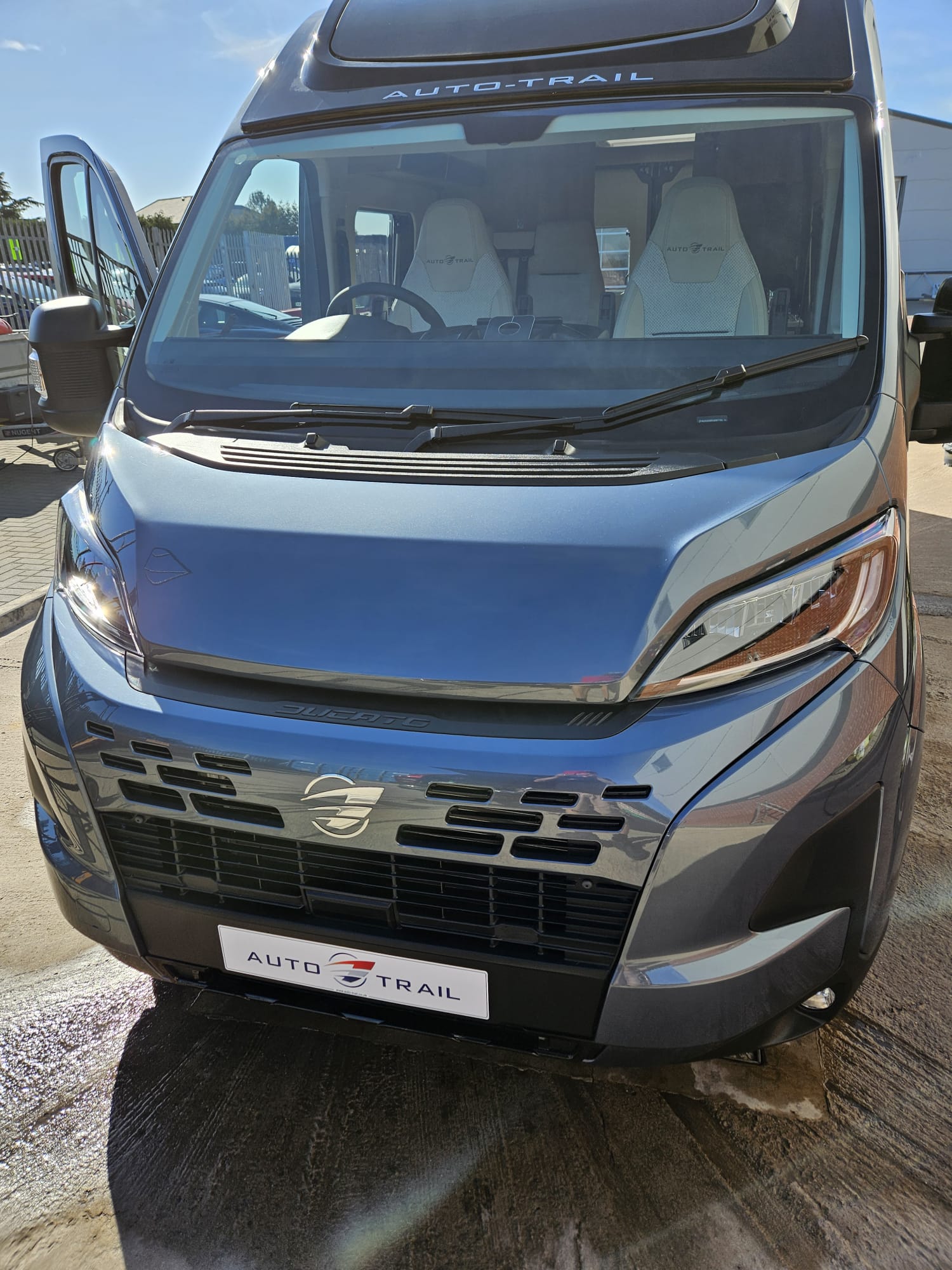 Auto-Trail motorhome cleaned on a driveway