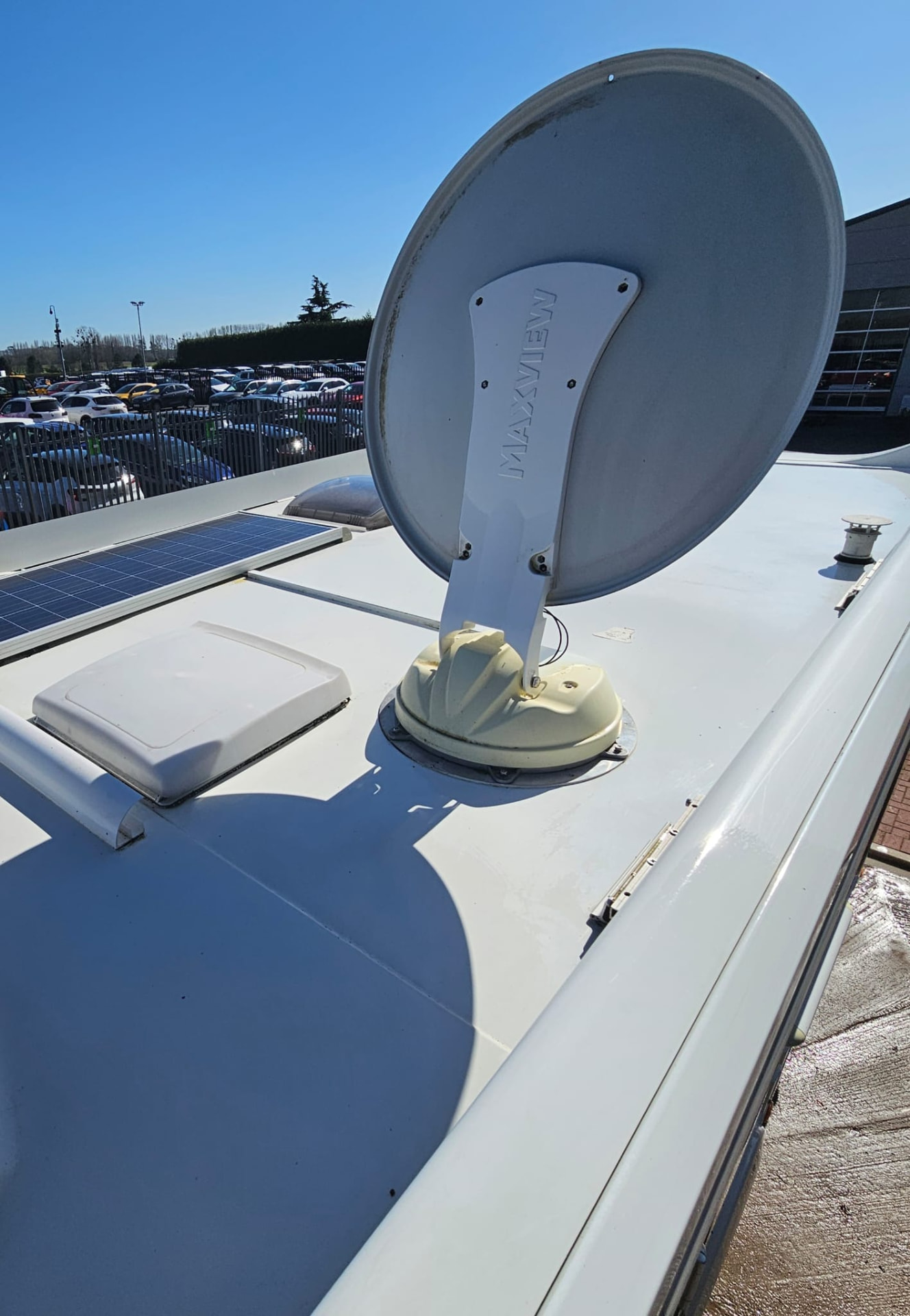 The same caravan roof area after exterior cleaning