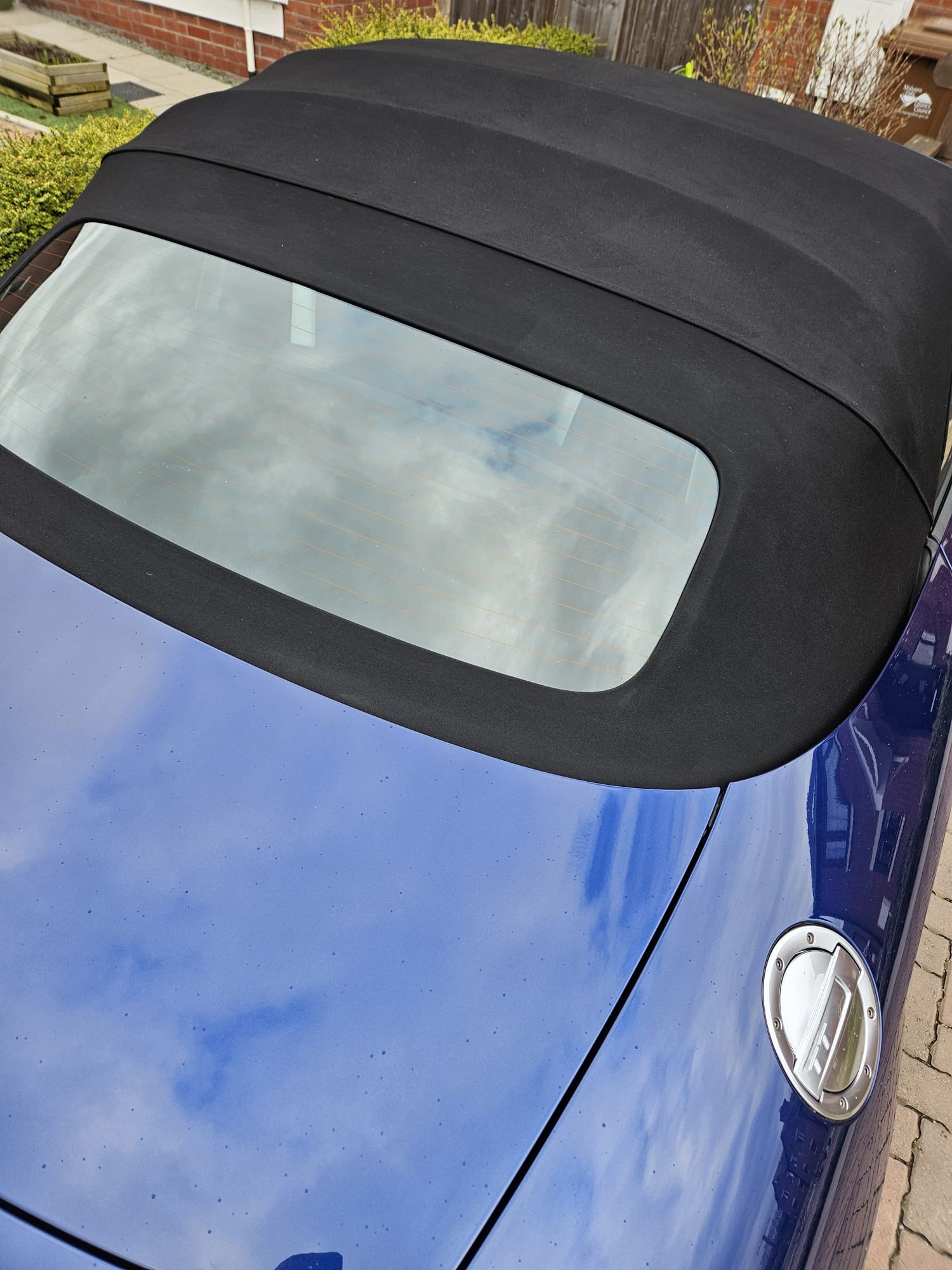 The same convertible fabric roof after cleaning